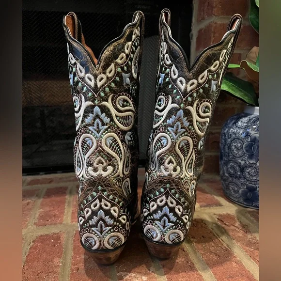 Dan Post Anna snip toe Embroidered Western Cowboy Boots, women’s size 9, - Picture 3 of 11